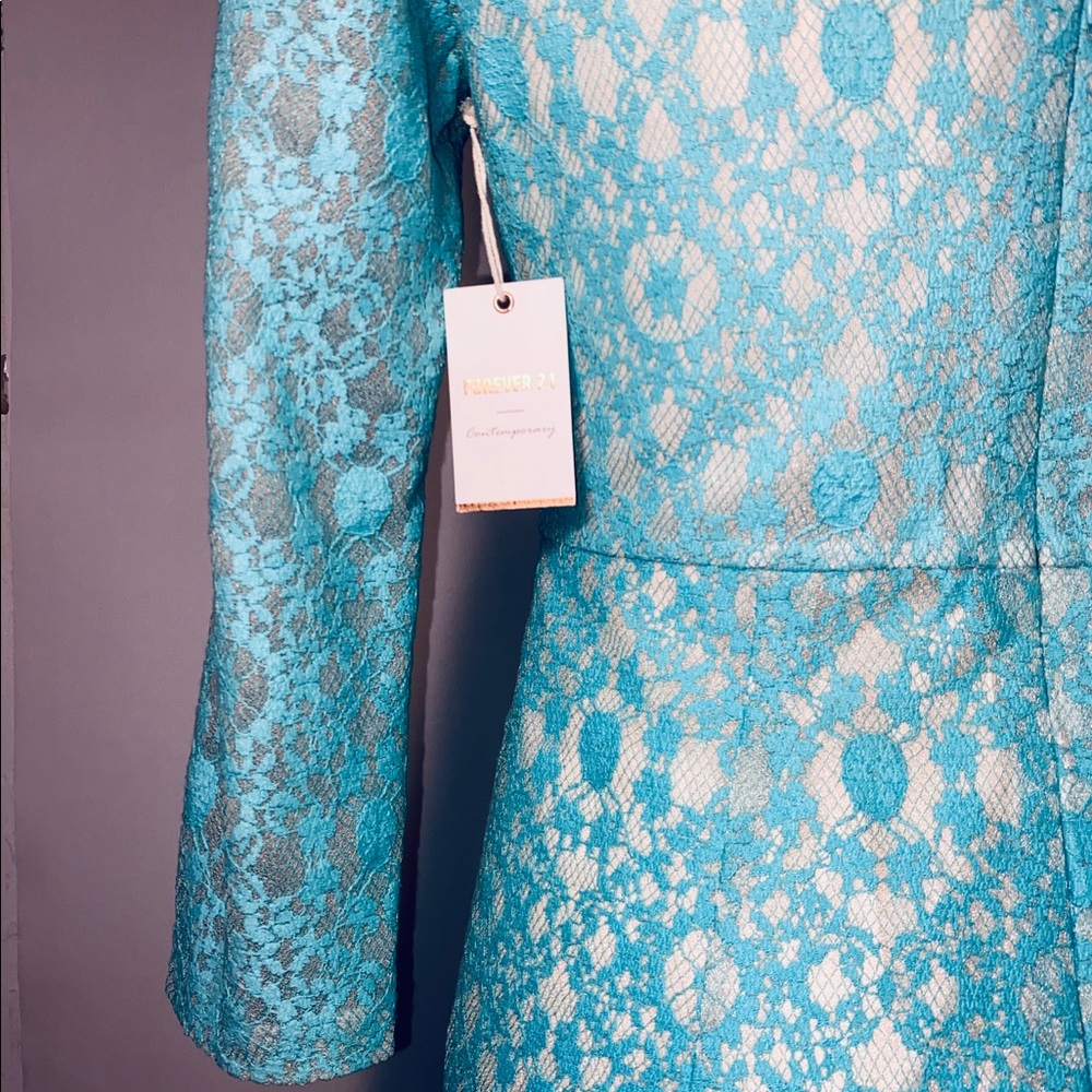 Forever 21 teal lace sheath dress - Picture 15 of 16